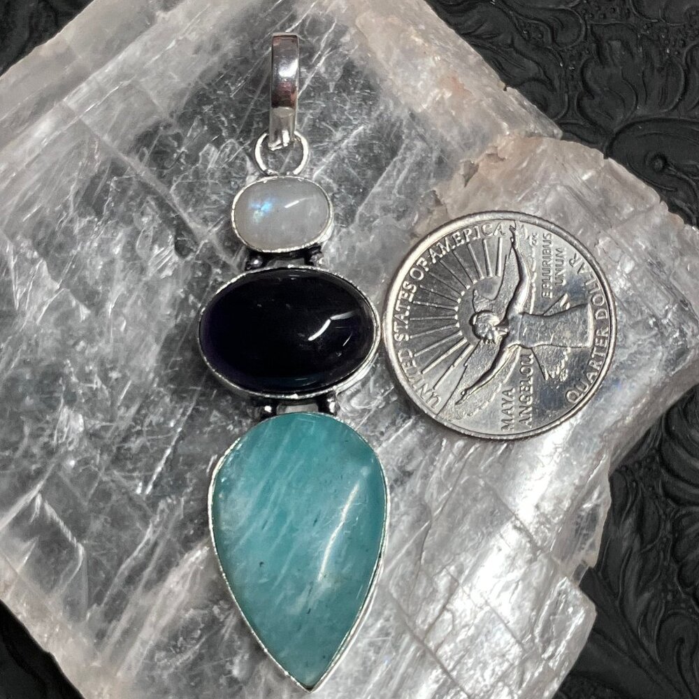 Rainbow Moonstone Amethyst Amazonite Crystal Gems… - image 6